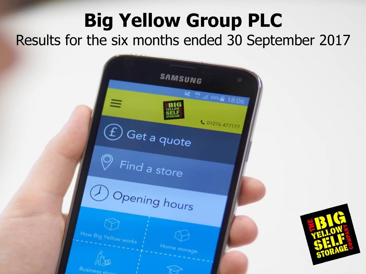 Big Yellow Group PLC 2018 Q2 Results Earnings Call Slides (OTCMKTS