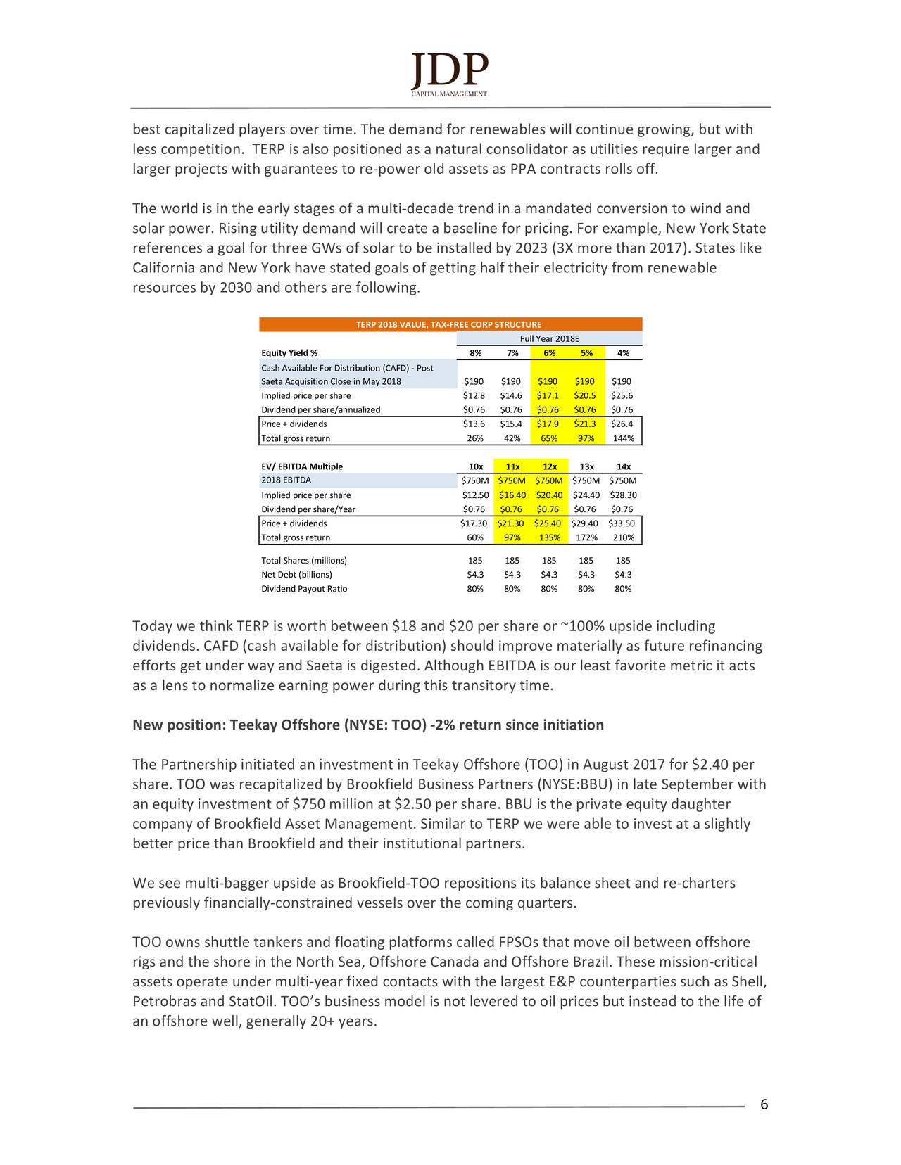 fund 13x Annual Letter Management 2017 JDP Partnership Capital