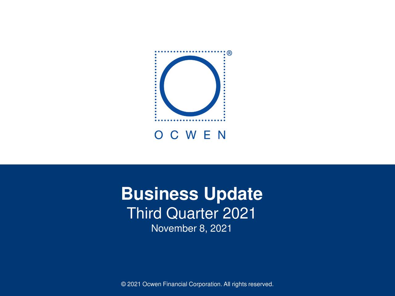 Ocwen Financial Corporation 2021 Q3 Results Earnings Call