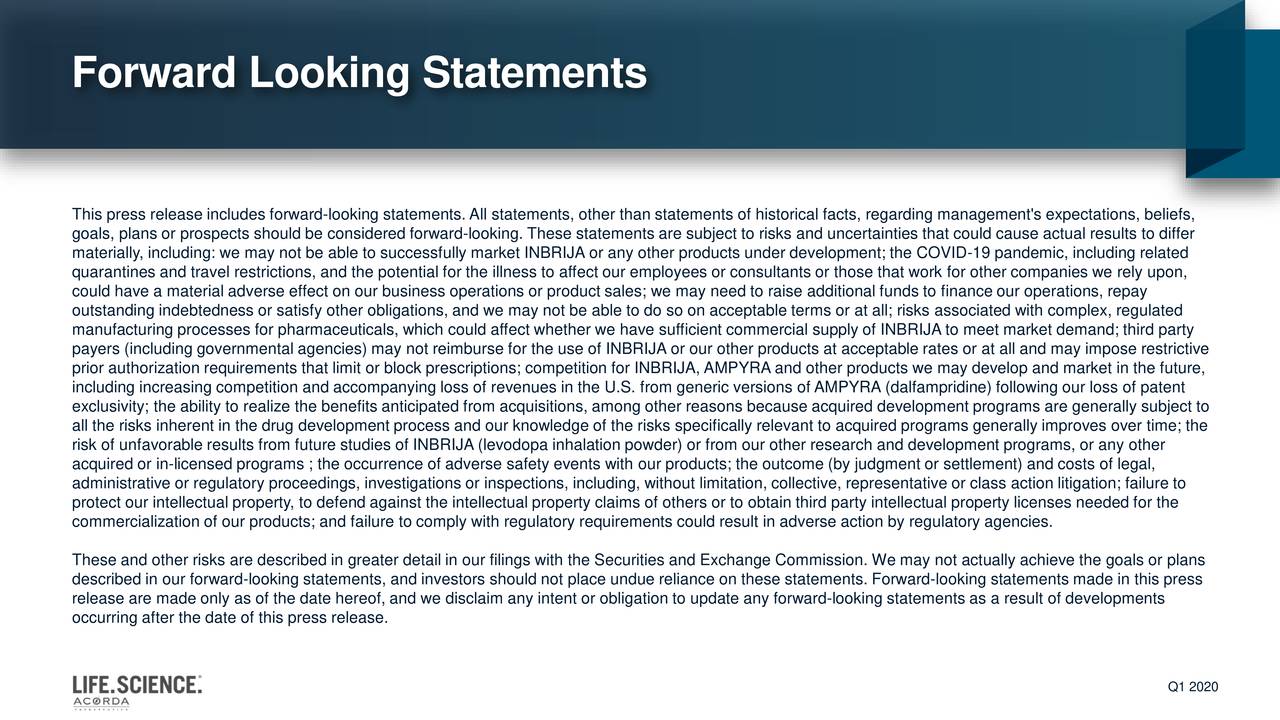Forward Looking Statements