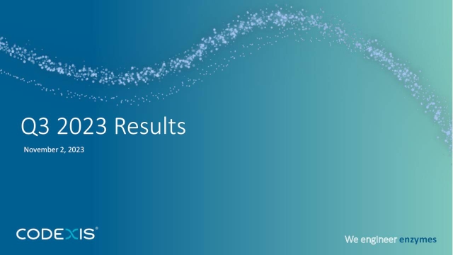 Codexis Stock Codexis, Inc. 2023 Q3 - Results - Earnings Call Presentation (NASDAQ ...