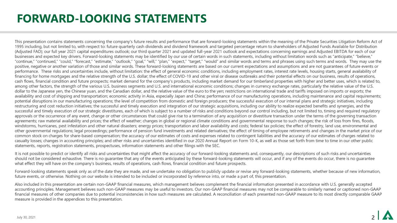 Weyerhaeuser Company 2021 Q2 Results Earnings Call Presentation