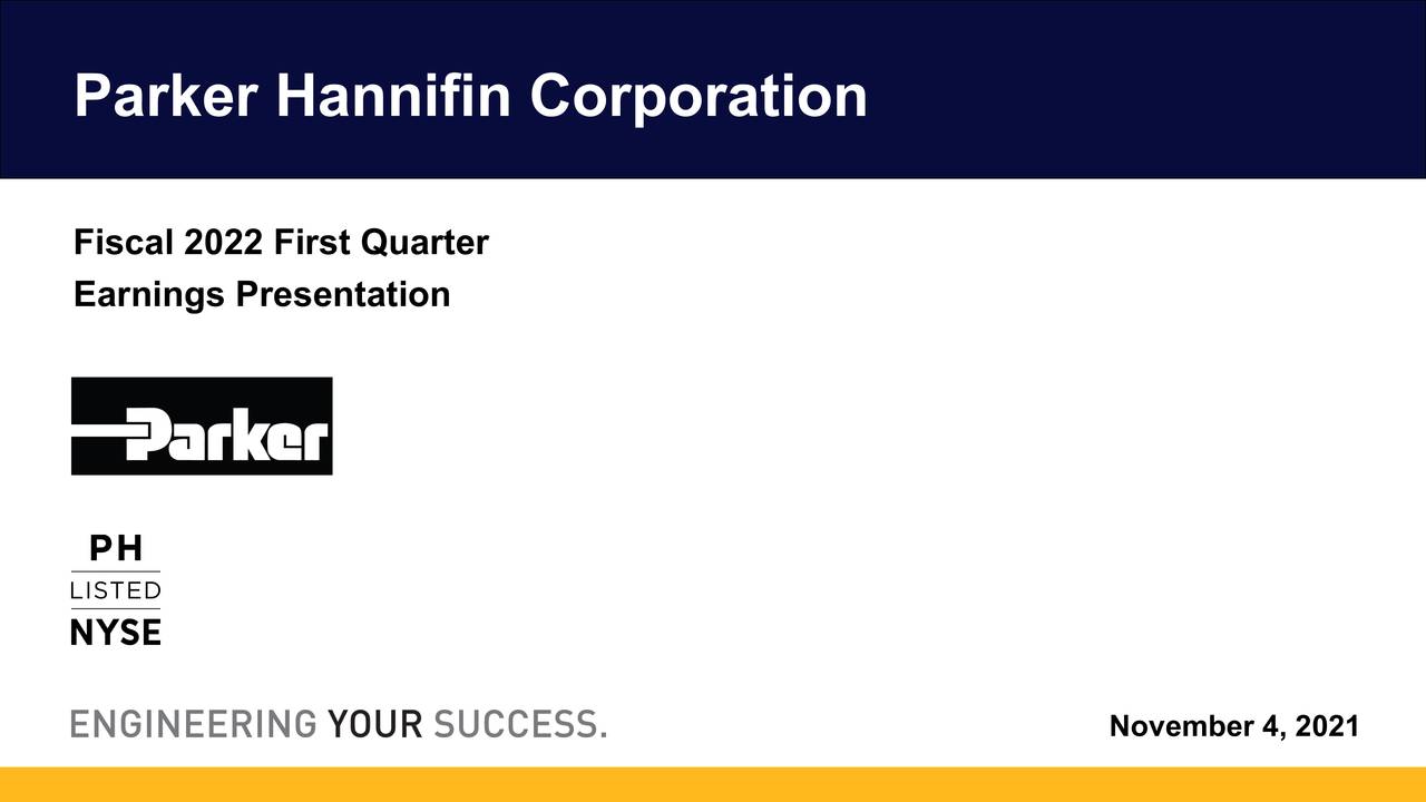 Parker-Hannifin Corporation 2022 Q1 - Results - Earnings Call ...