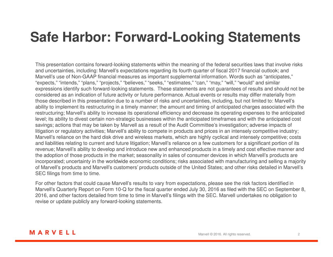 Marvell Technology Group, Ltd. 2017 Q3 Results Earnings Call Slides