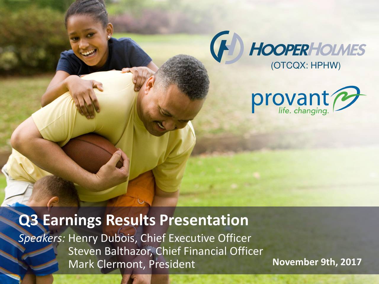 HOOPER HOLMES INC 2017 Q3 Results Earnings Call Slides (OTCMKTS