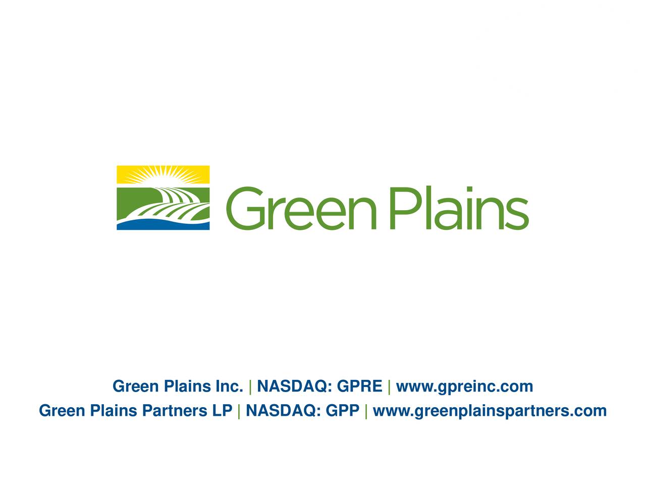 Green Plains Inc. 2016 Q3 Results Earnings Call Slides (NASDAQGPRE