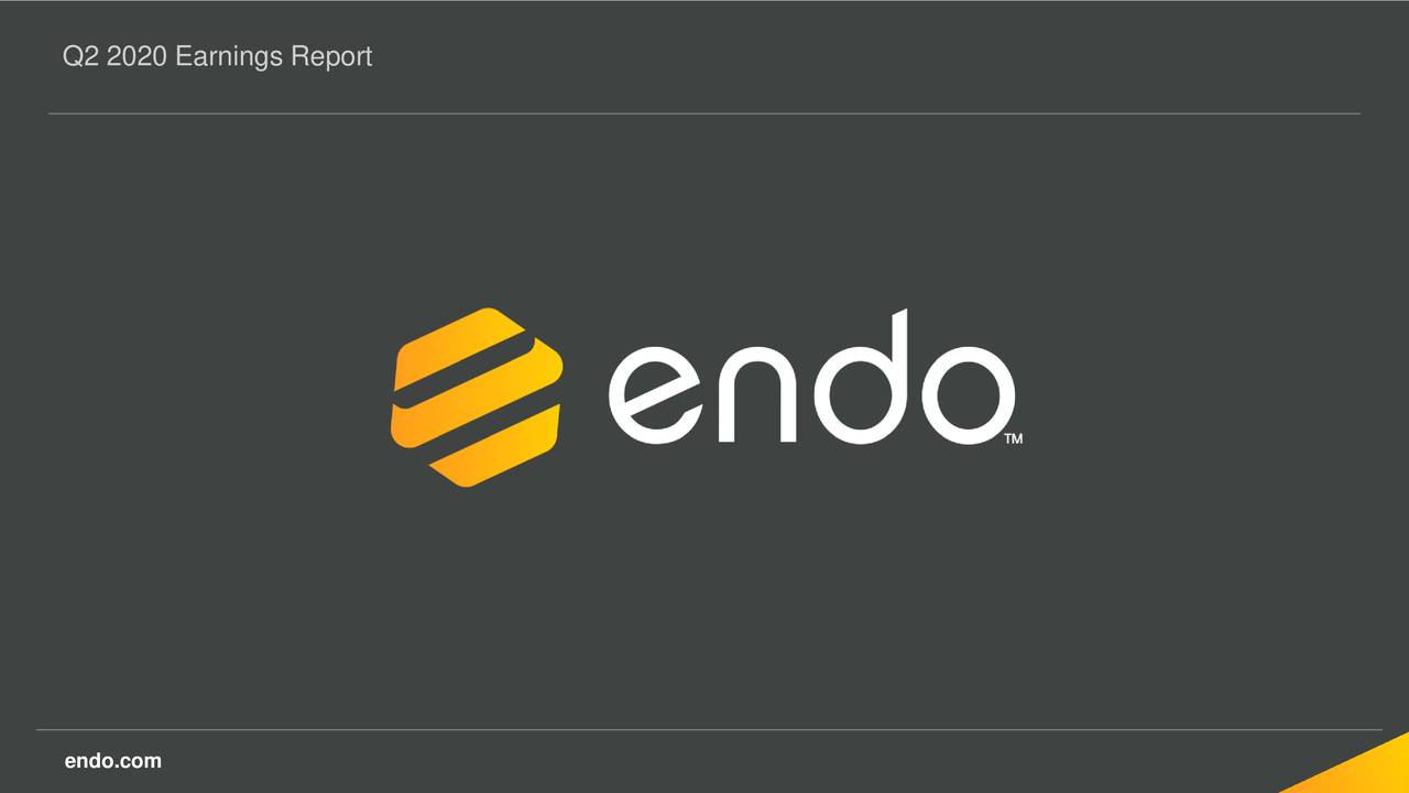 Endo International plc 2020 Q2 Results Earnings Call Presentation
