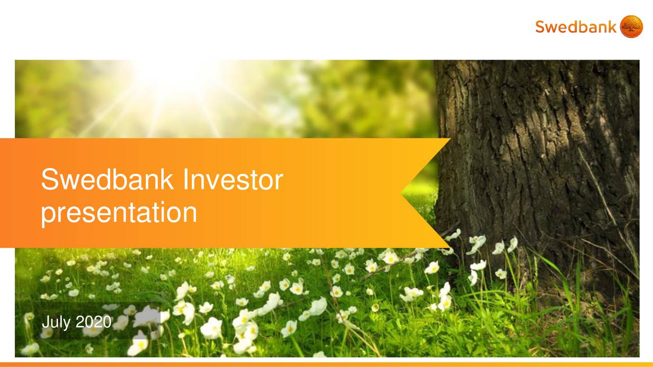 Swedbank AB (publ) 2020 Q2 - Results - Earnings Call Presentation ...