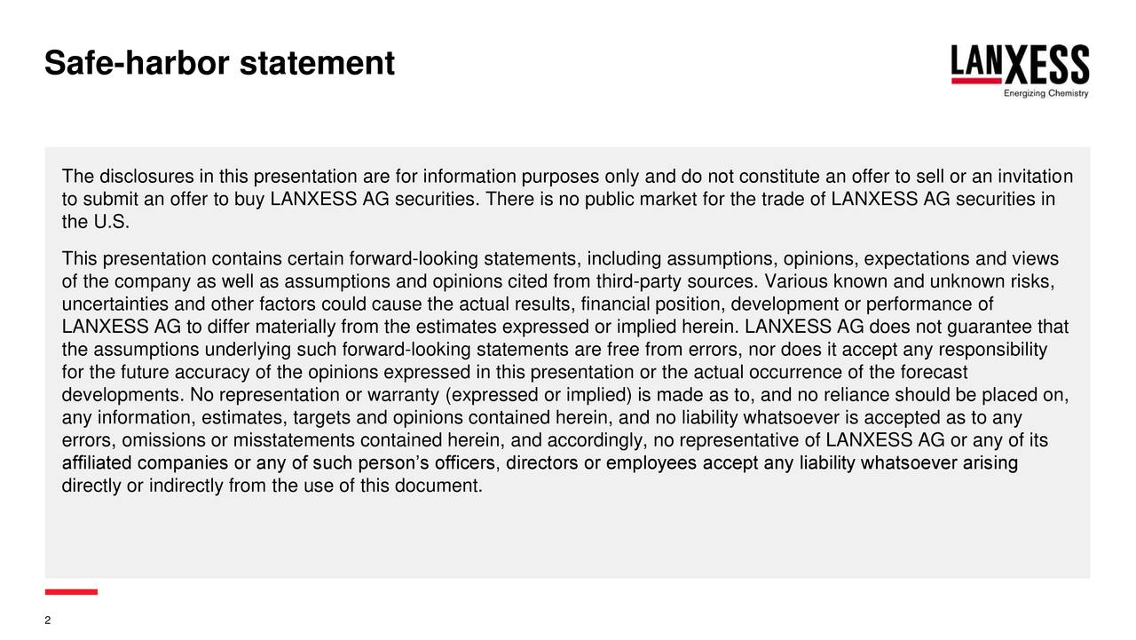 Safe-harbor statement