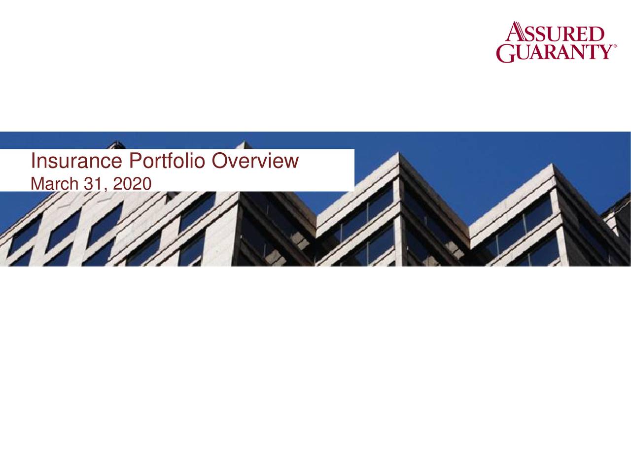 Assured Guaranty Ltd. 2020 Q1 Results Earnings Call Presentation