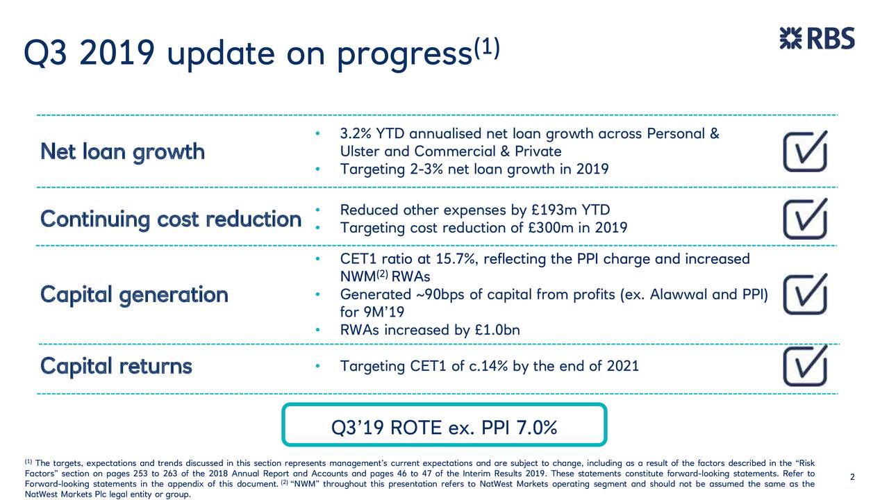 The Royal Bank Of Scotland Group Plc 2019 Q3 Results Earnings Call