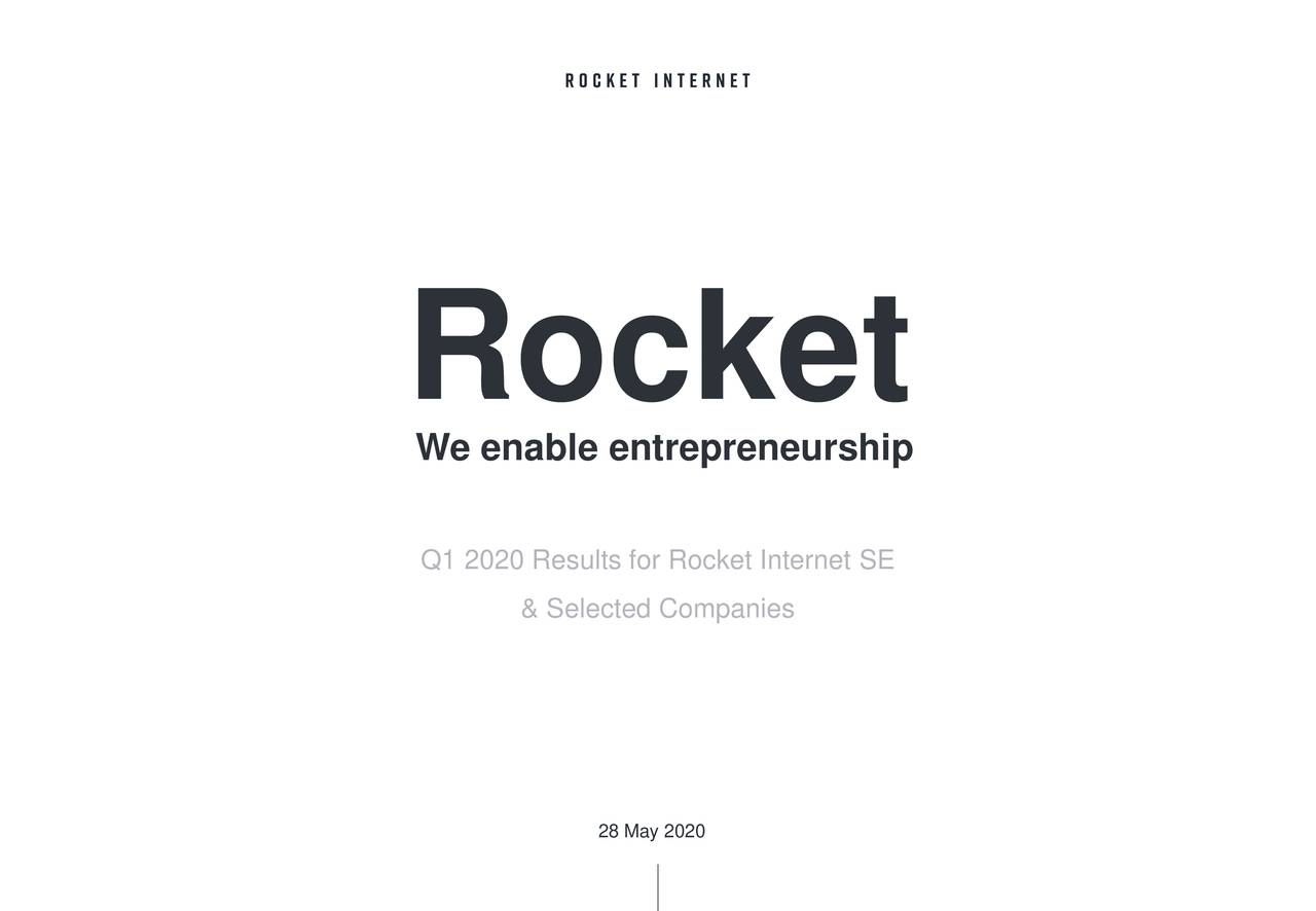 Rocket SE 2020 Q1 Results Earnings Call Presentation
