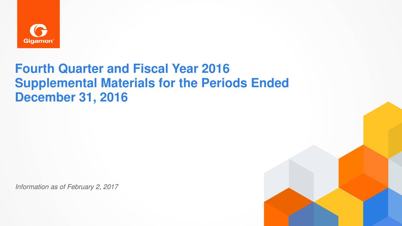 Fourth Quarter and Fiscal Year 2016
