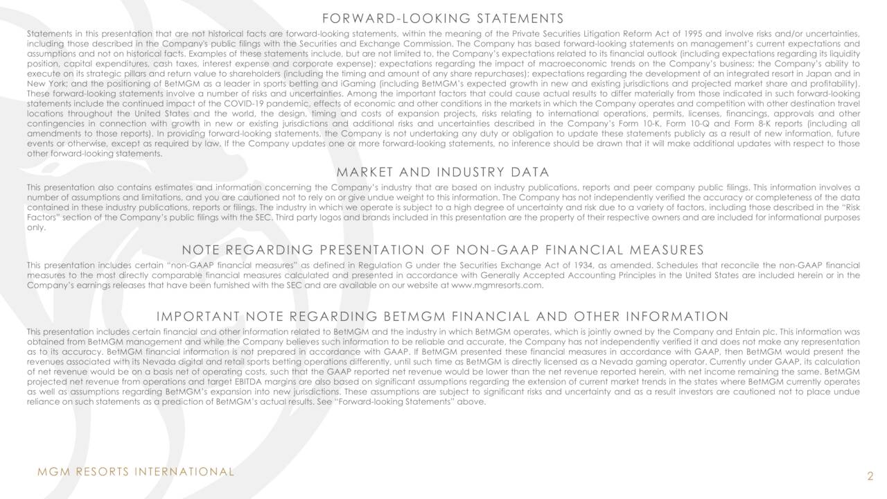 FORWARD-LOOKING STATEMENTS