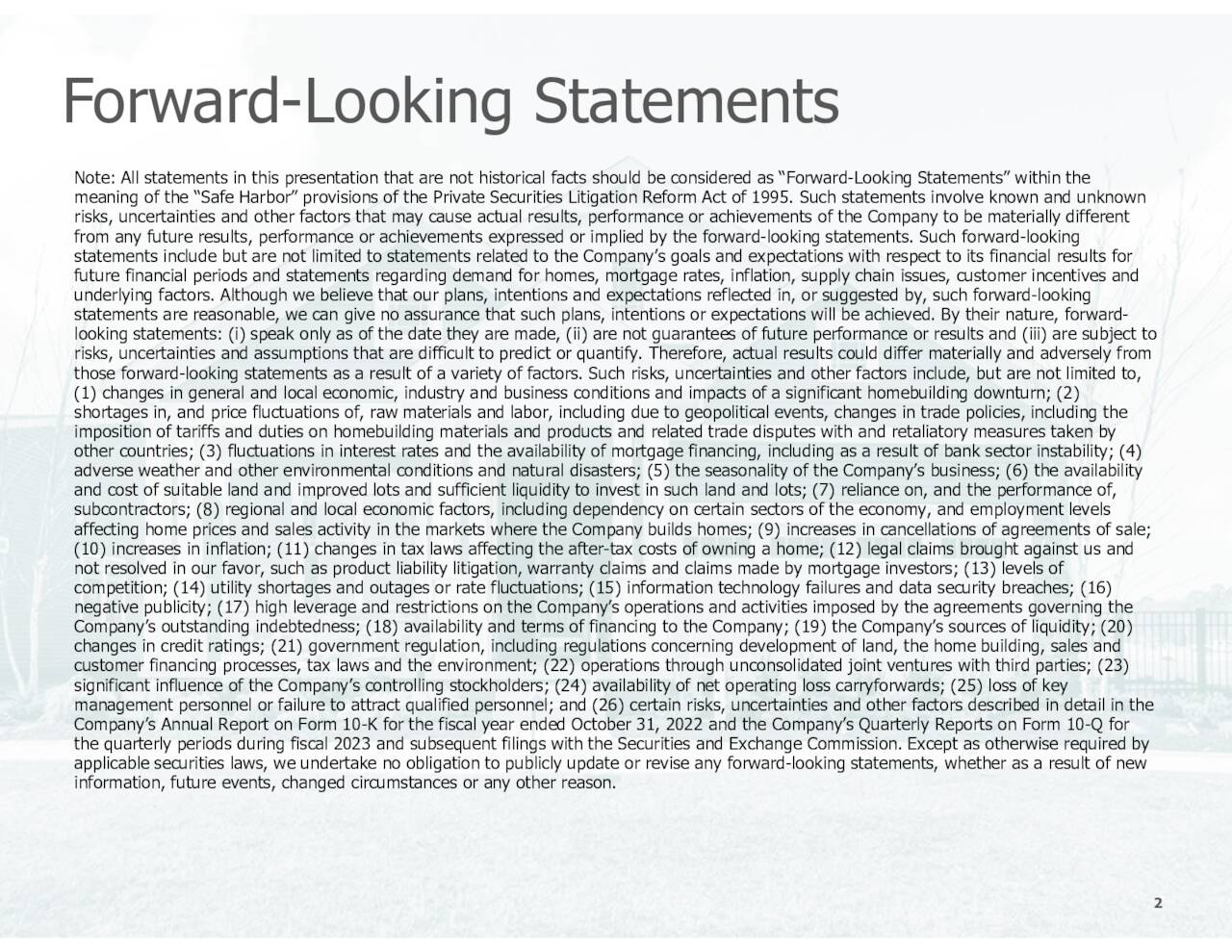 Forward-Looking Statements