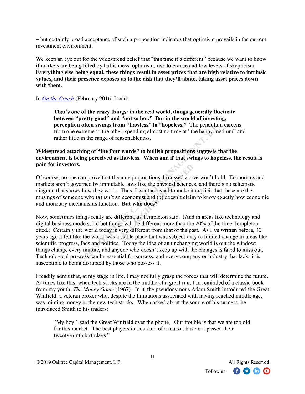 Latest Memo From Howard Marks This Time It's Different Seeking Alpha