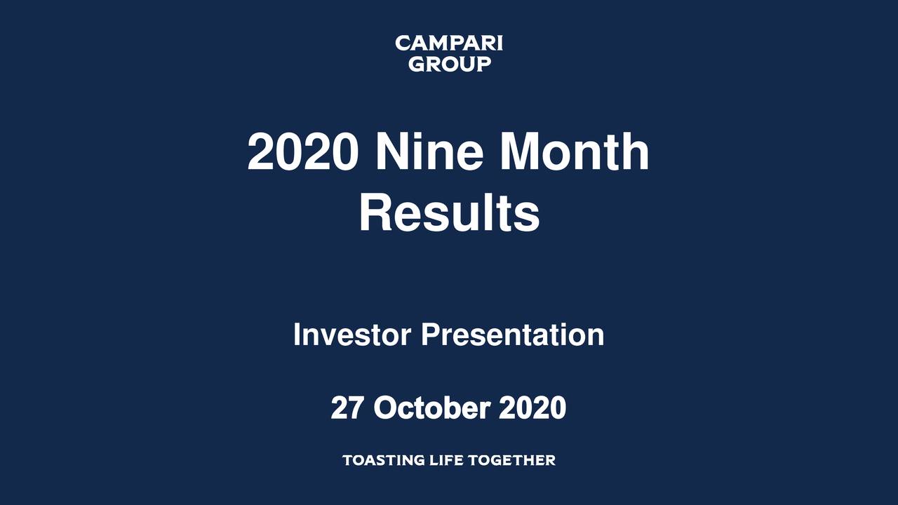 Davide Campari-Milano N.V. 2020 Q3 - Results - Earnings Call ...