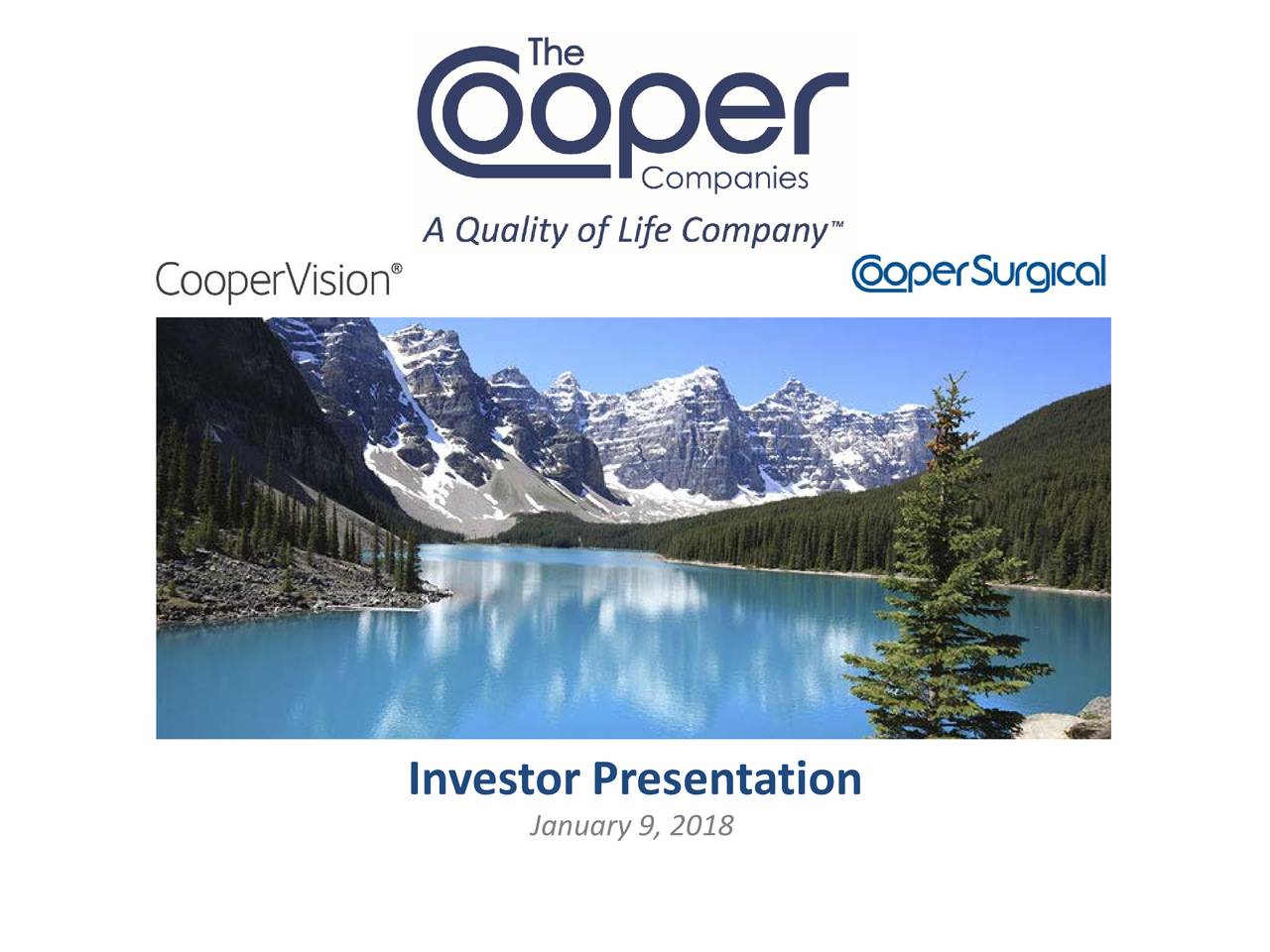 The Cooper Companies (COO) Presents At 36th Annual J.P.