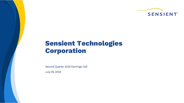Sensient Technologies Corporation 2024 Q2 - Results - Earnings Call ...