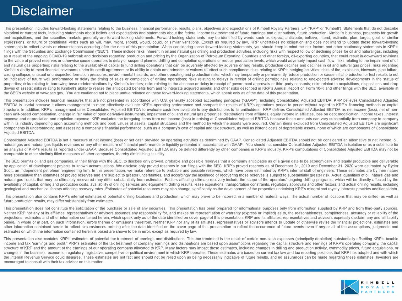 Kimbell Royalty Partners, LP 2021 Q3 Results Earnings Call