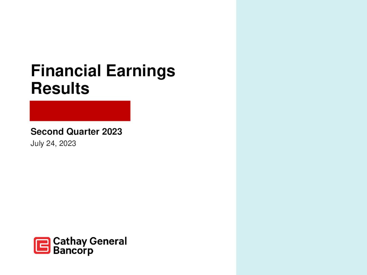 Cathay General Bancorp 2023 Q2 - Results - Earnings Call Presentation ...