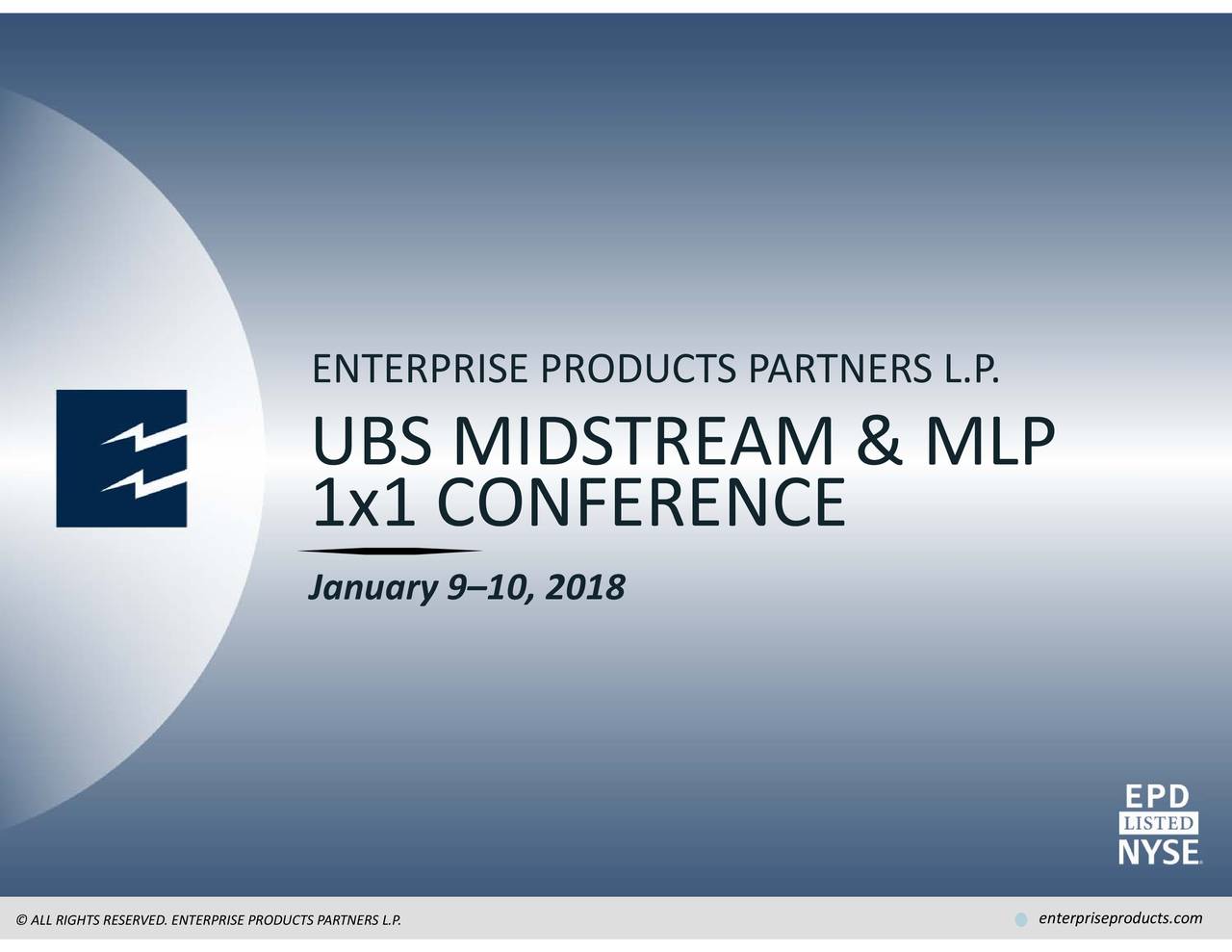 Enterprise Products Partners Epd Presents At Ubs Midstream And Mlp One On One Conference