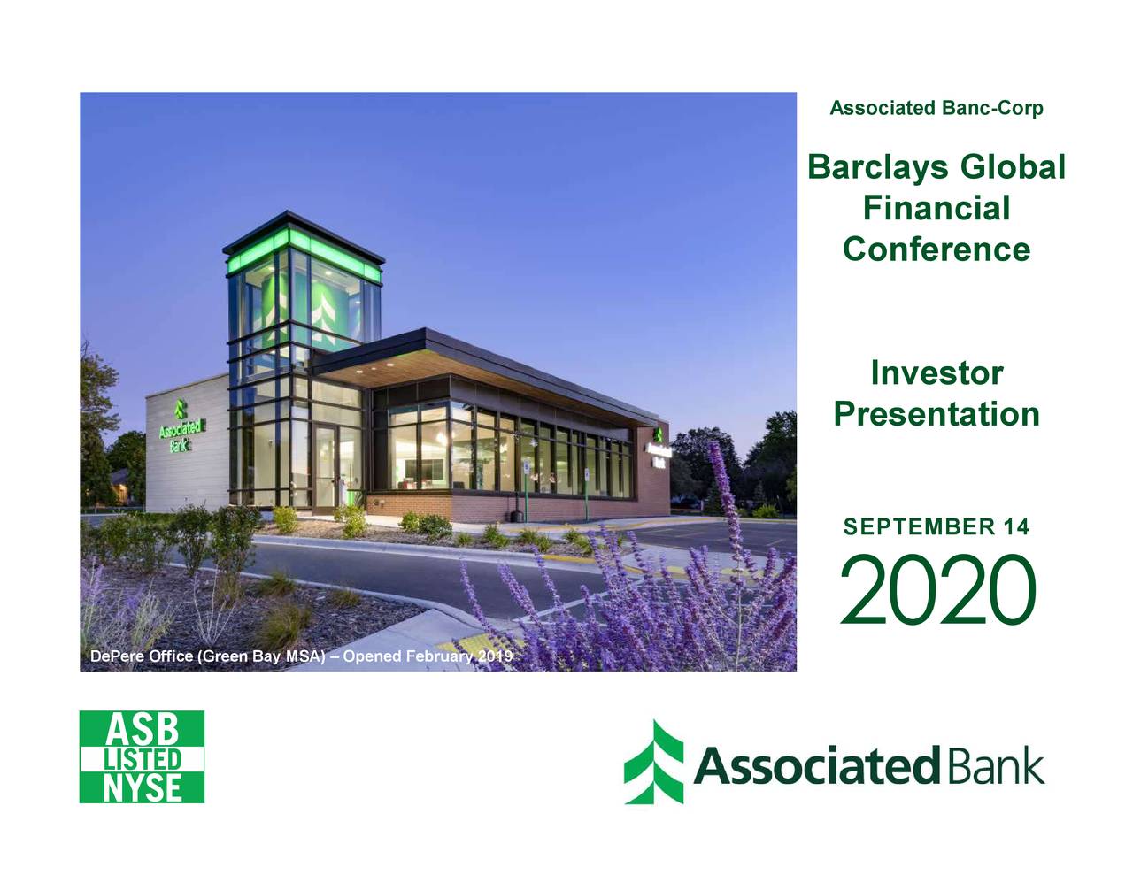 Associated BancCorp (ASB) Presents At Barclays Global Financial