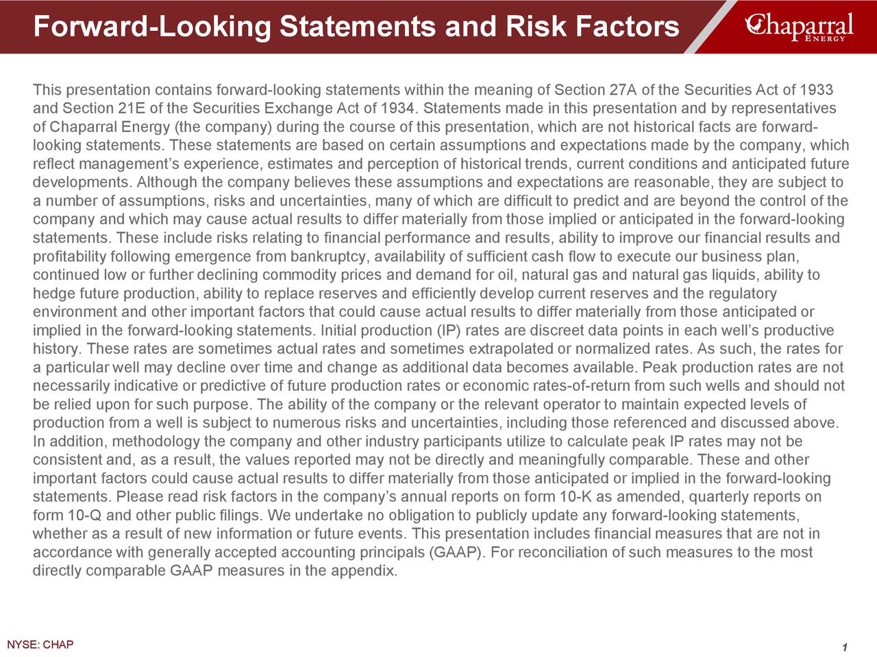 Chaparral Energy (CHAP) Presents At JP High Yield and Leveraged