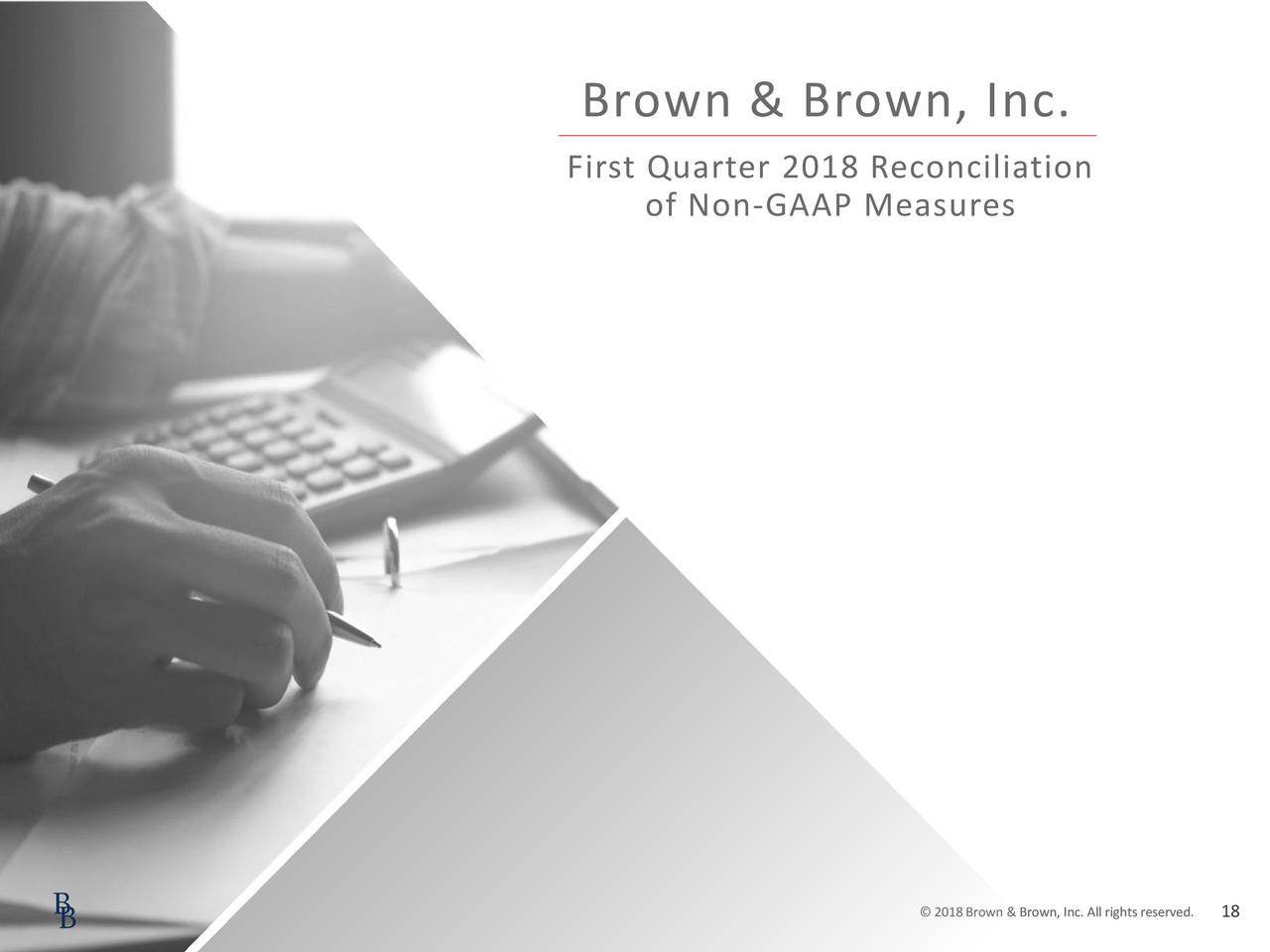 Brown & Brown Insurance 2018 Q1 Results Earnings Call Slides