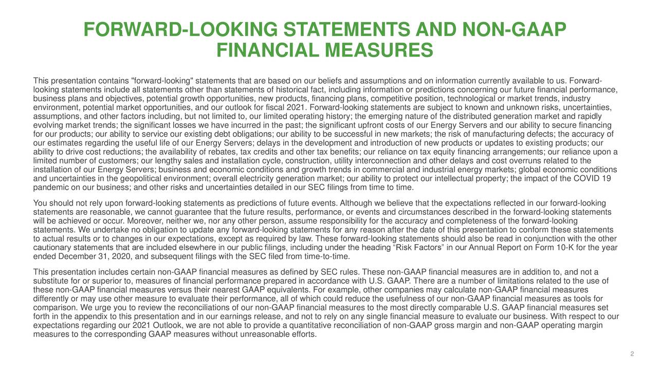 FORWARD-LOOKING STATEMENTS AND NON-GAAP