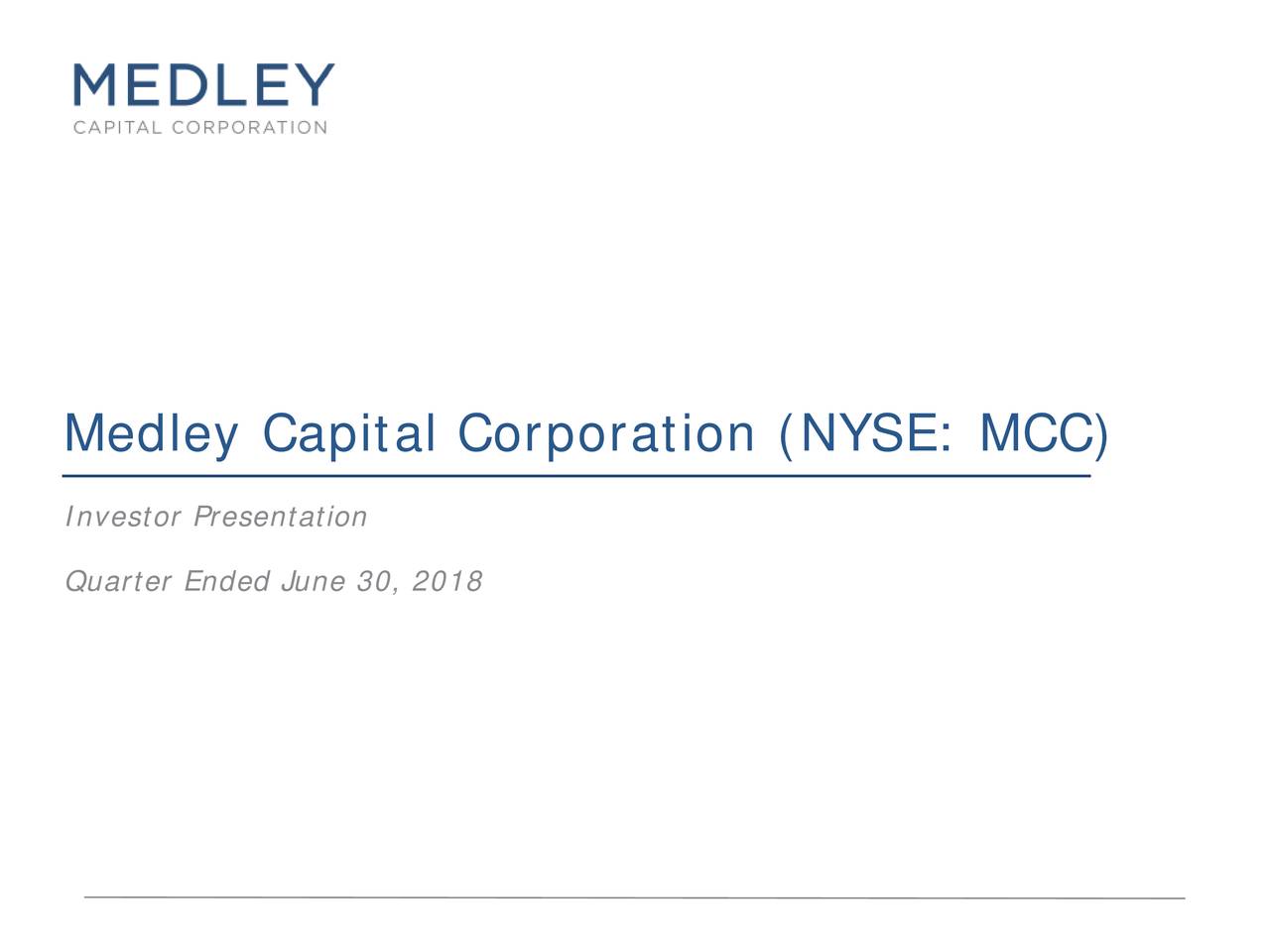 Medley capital chapter 11