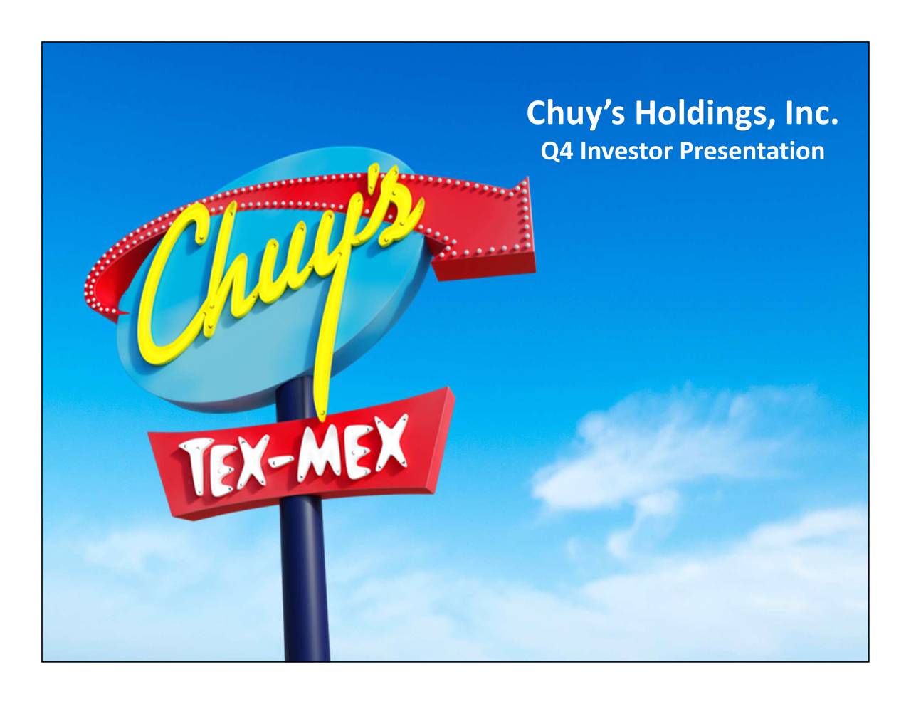 Chuy's Holdings (CHUY) Presents At 22nd Annual ICR Xchange Conference