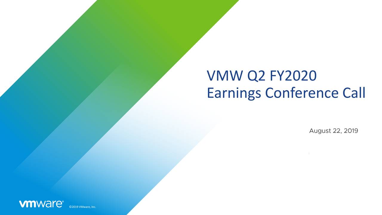 VMware, Inc. 2020 Q2 Results Earnings Call Slides (NYSEVMW