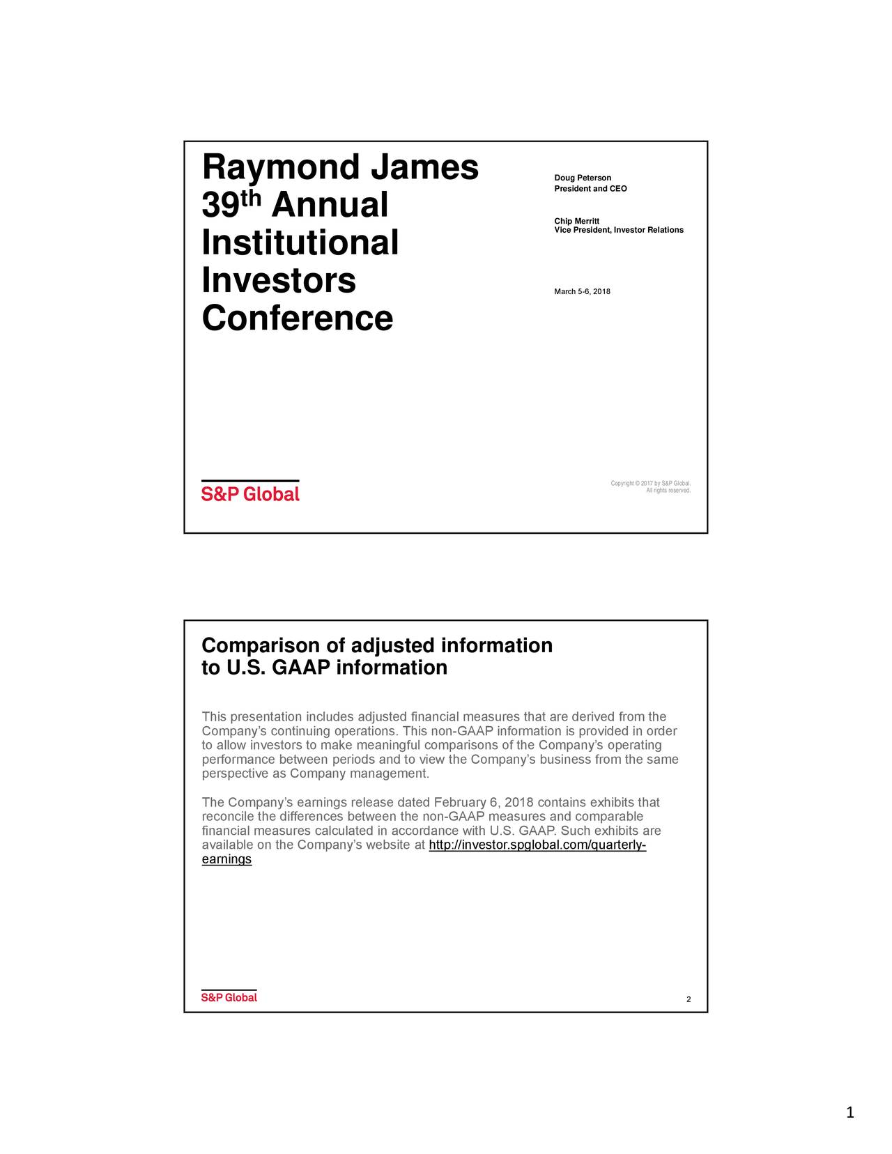 S&P Global (SPGI) Presents At Raymond James 39th Annual Institutional