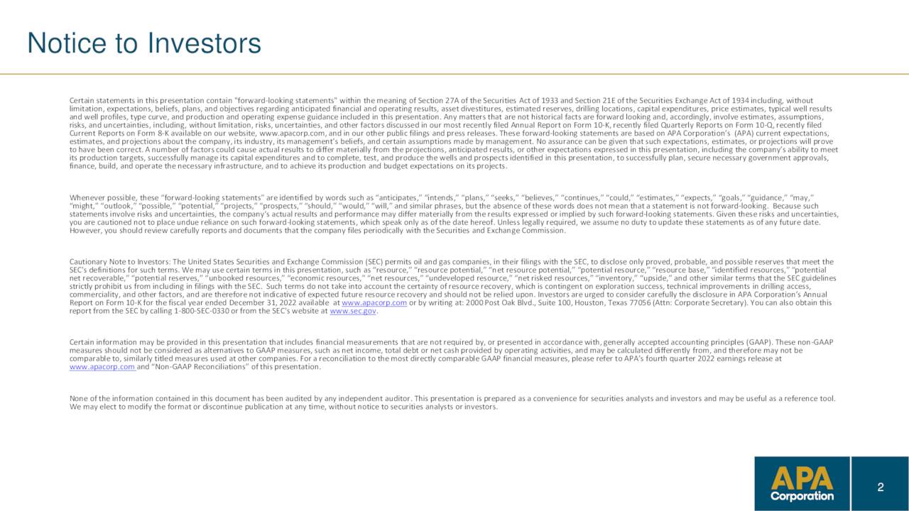Notice to Investors
