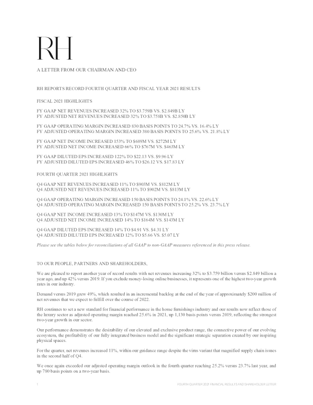 RH 2021 Q4 - Results - Earnings Call Presentation (NYSE:RH) 2022-04-04 ...
