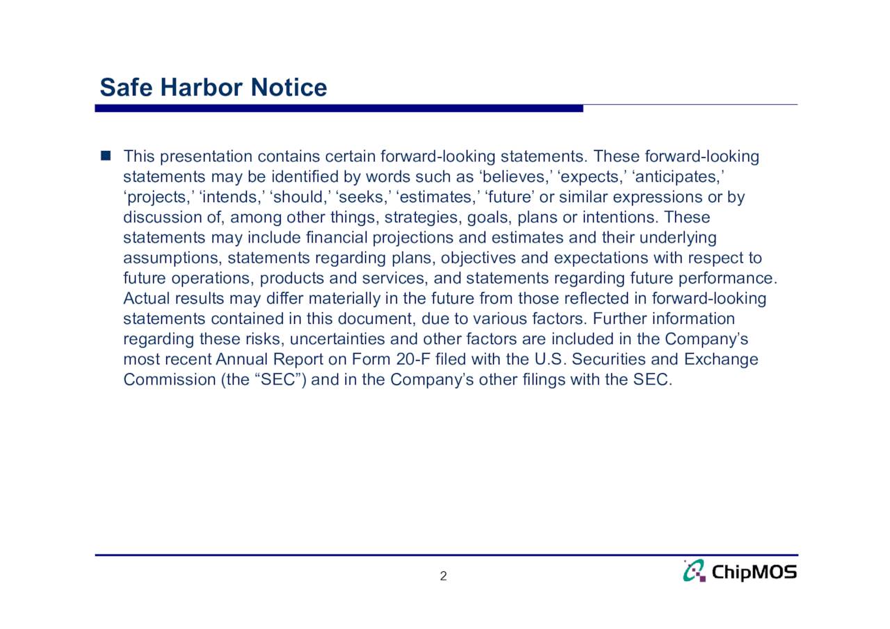 ChipMOS TECHNOLOGIES INC. 2023 Q4 Results Earnings Call