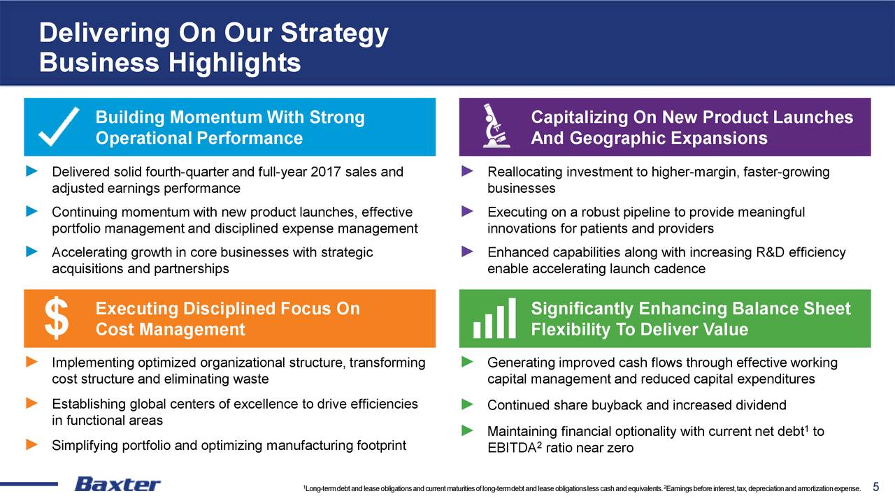 Baxter International Inc 2017 Q4 Results Earnings Call Slides (NYSE