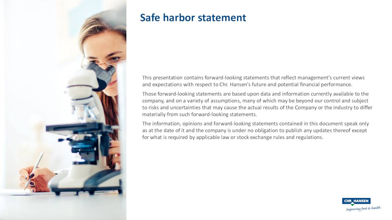 Chr. Hansen Holding A/S 2022 Q2 Results Earnings Call Presentation
