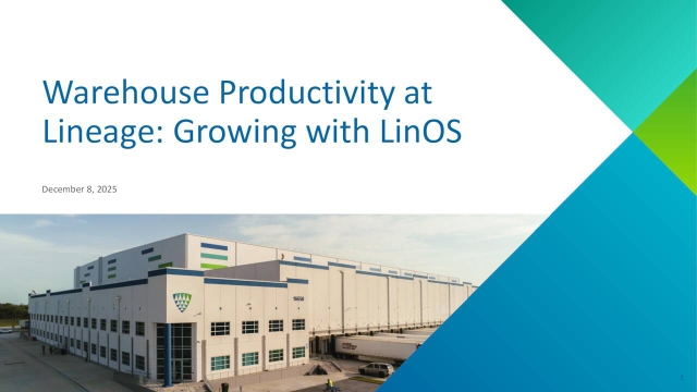 Lineage, Inc. (LINE) Discusses Warehouse Productivity Initiatives and ...