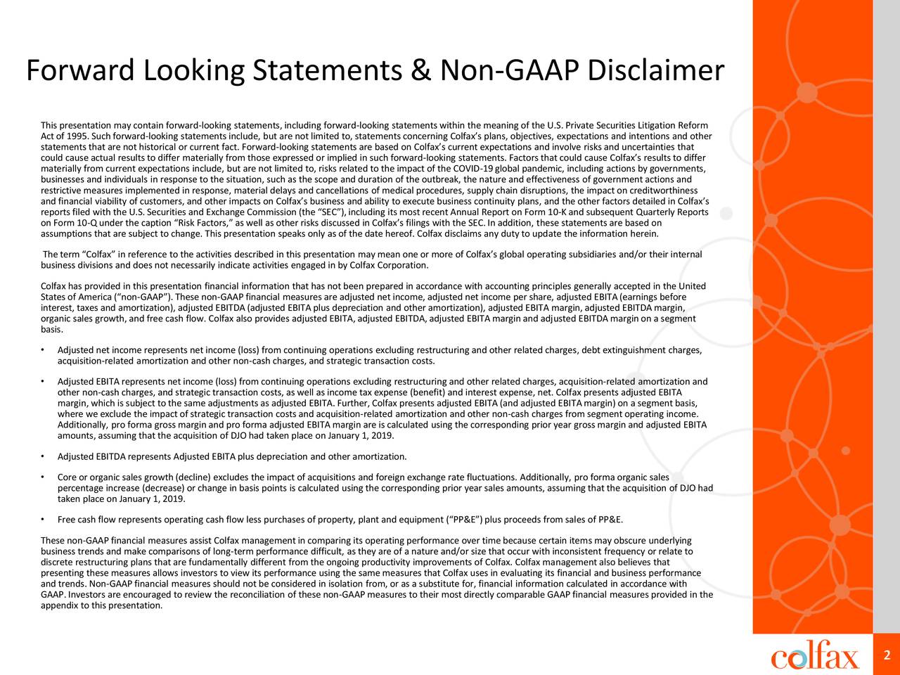 Forward Looking Statements & Non-GAAP Disclaimer
