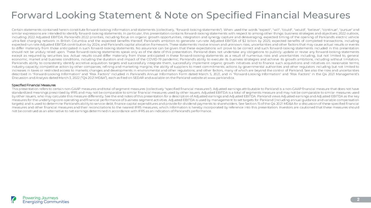 Parkland Corporation 2021 Q4 - Results - Earnings Call Presentation ...