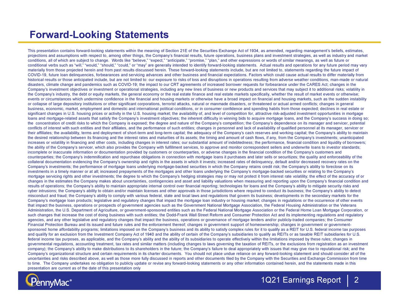 PennyMac Mortgage Investment Trust 2021 Q1 Results Earnings Call