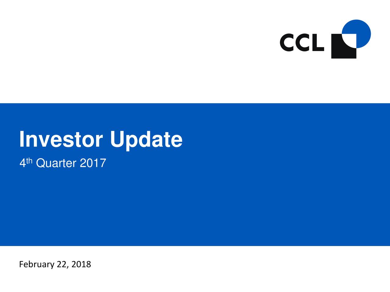 Ccl Industries Incb 2017 Q4 Results Earnings Call Slides Otcmktsccdbf Seeking Alpha 2675