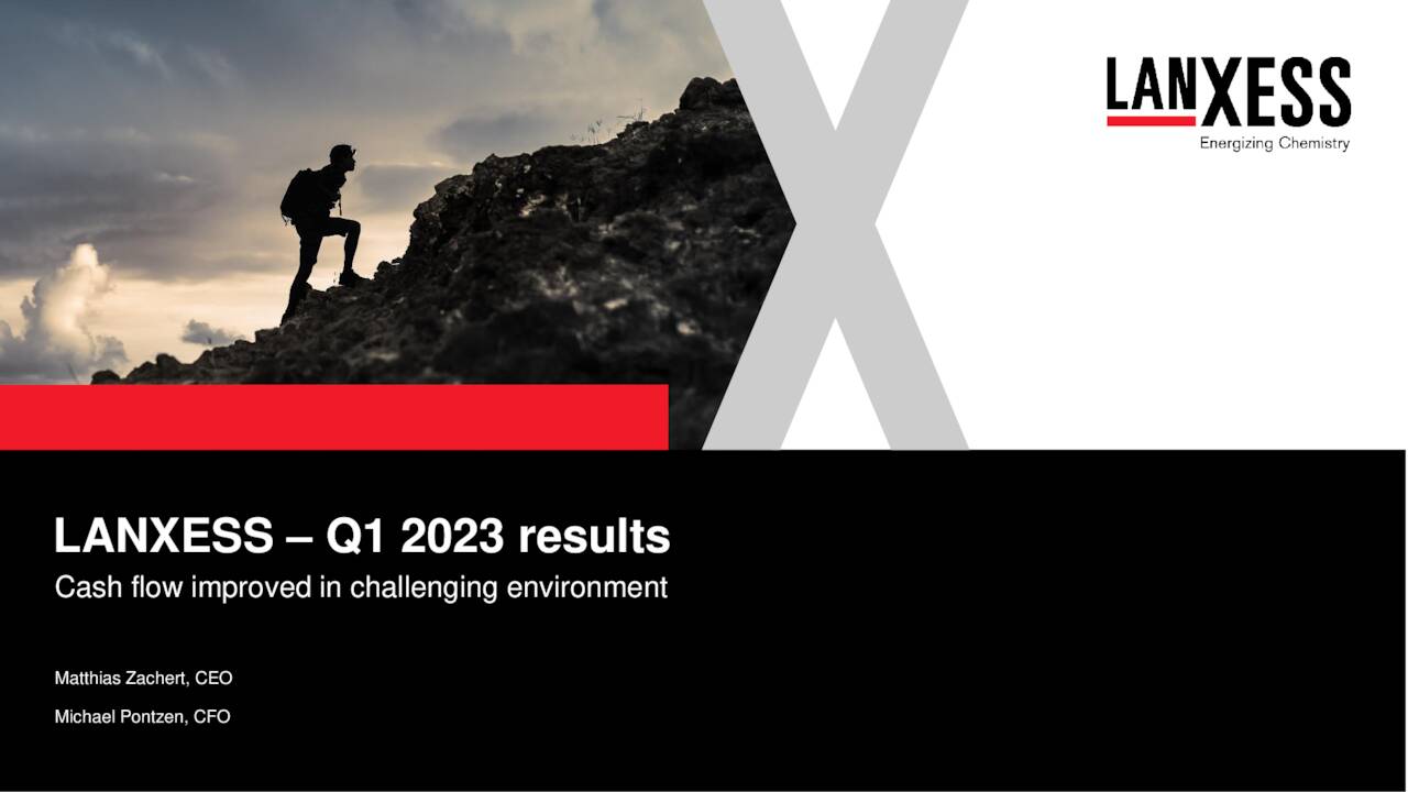  LANXESS Aktiengesellschaft 2023 Q1 - Results - Earnings Call Bildidee 