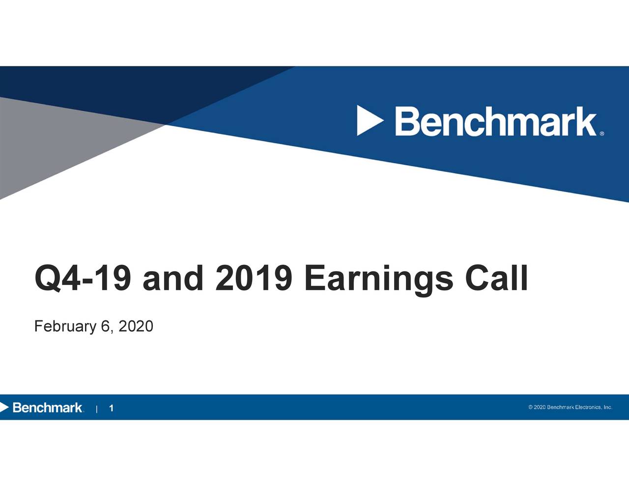 Benchmark Electronics, Inc. 2019 Q4 Results Earnings Call