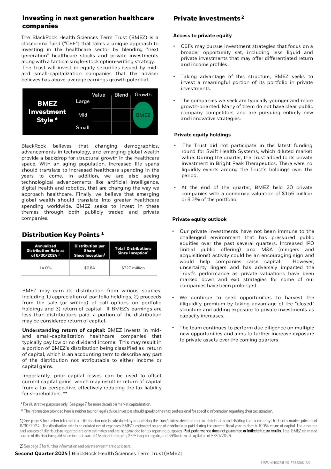 Investing in next generation healthcare                         Private investments          2