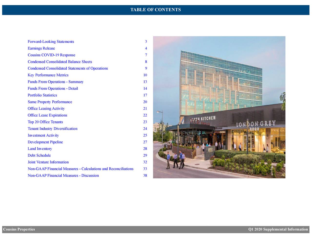 Cousins Properties Incorporated 2020 Q1 Results Earnings Call