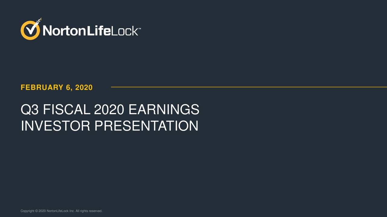 NortonLifeLock Inc. 2020 Q3 - Results - Earnings Call ...