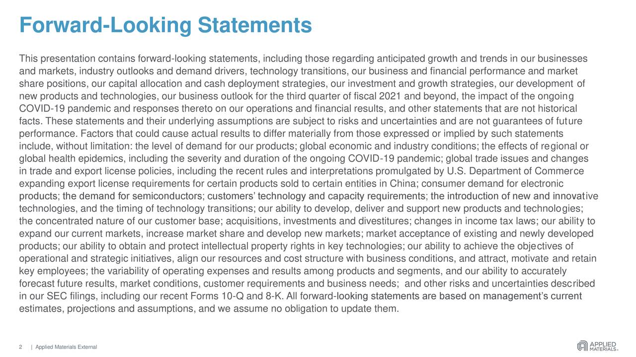 Applied Materials, Inc. 2021 Q2 Results Earnings Call Presentation
